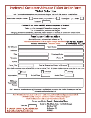 Download and Print the Advance Ticket Form for Home For The Holidays