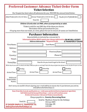 Download and Print the Advance Ticket Form for Home For The Holidays